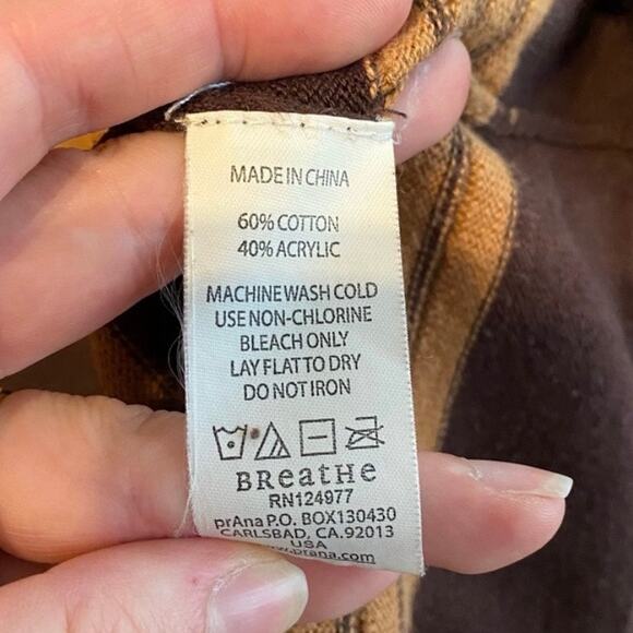 PrAna Sydney Striped Knit Bell Sleeve V-Neck Sweater‎ Belted Dress Sz S - Picture 9 of 9